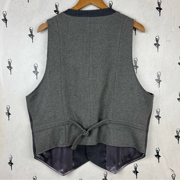 Artful Dodger vest NWT Vest Mens Grey Waistcoat 5 Button Sz.2XL Wool Mix Pockets - Picture 6 of 12